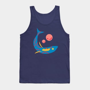 Blue Fish With Bubbles Tank Top